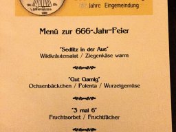 666er Menü zum &quot;Niedersedlitzer Festwochenende&quot; Aug. 2016